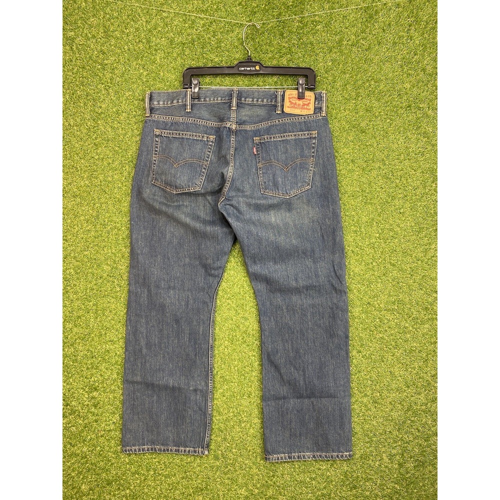 Levis 514 Jeans Mens 38x30 Slim Straight Whiskered Fade Dark Wash Casual
